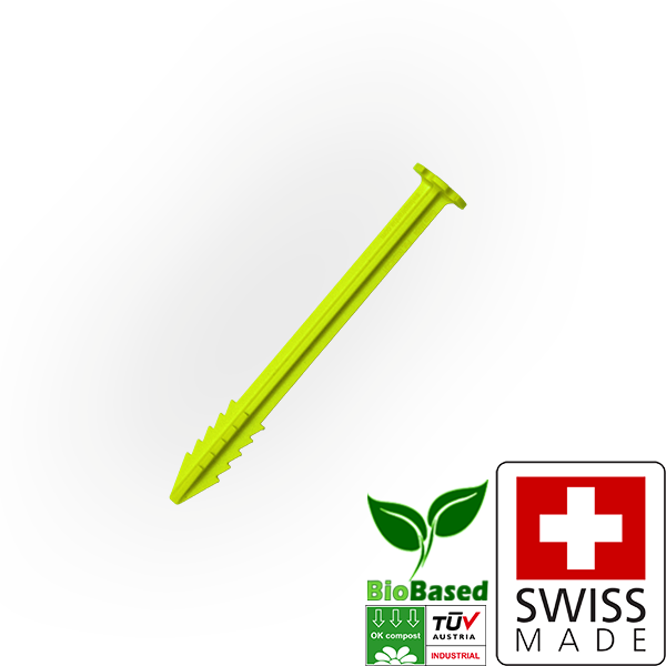 SwissPiranha GS120 ultralight vegan tent stakes biobased bio-based vegan recycling plastic Hering tent peg sardine