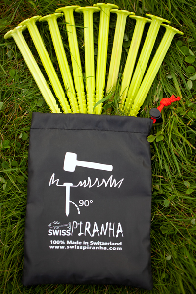 SwissPiranha GreenShark GS150 GS150 ultralight vegan tent stakes biobased bio-based vegan eco-friendly plastic Hering tent peg sardine