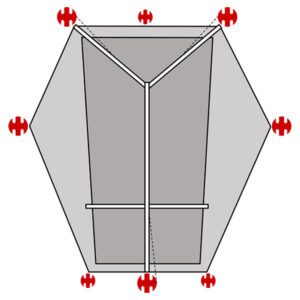 SwissPiranha Ultralight Peg Kit fits Big Agnes Tiger Wall 2/3 - UL2/UL3, Carbon, Platinum, mtnGLO®