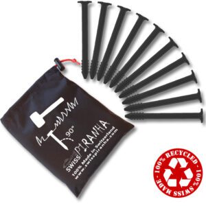 SwissPiranha BF120 Blackfisk light ultralight recycled recycling plastic Hering tent peg sardine