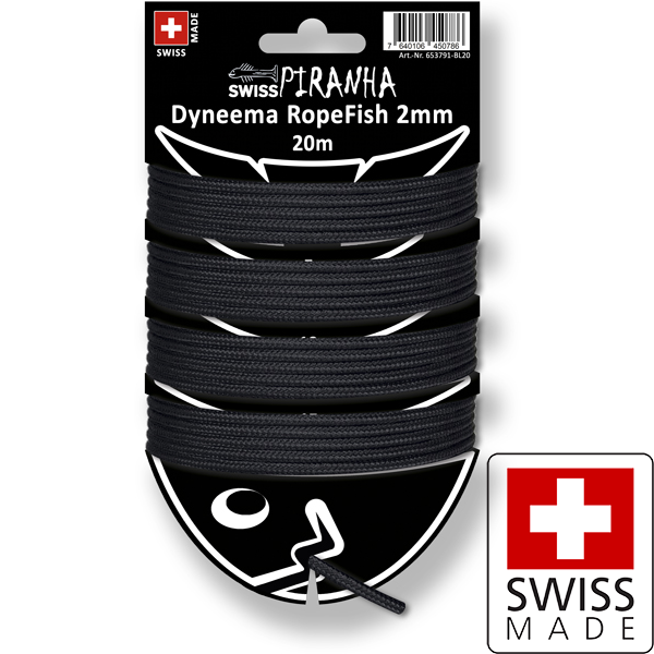 RopeFish 20m Dyneema 2mm black swissmade paracord