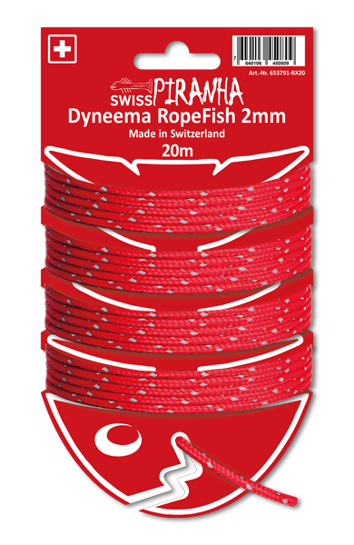 RopeFish 20m Dyneema 2mm red reflecting paracord