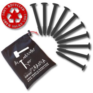 SwissPiranha BF90 Blackfisk light ultralight recycled recycling plastic Hering tent peg sardine