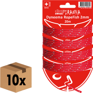 SwissPiranha Dyneema RopeFish 20m 2mm/red-reflecting - PU: 10